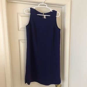 LOFT purple sheath dress with gold zipper accent